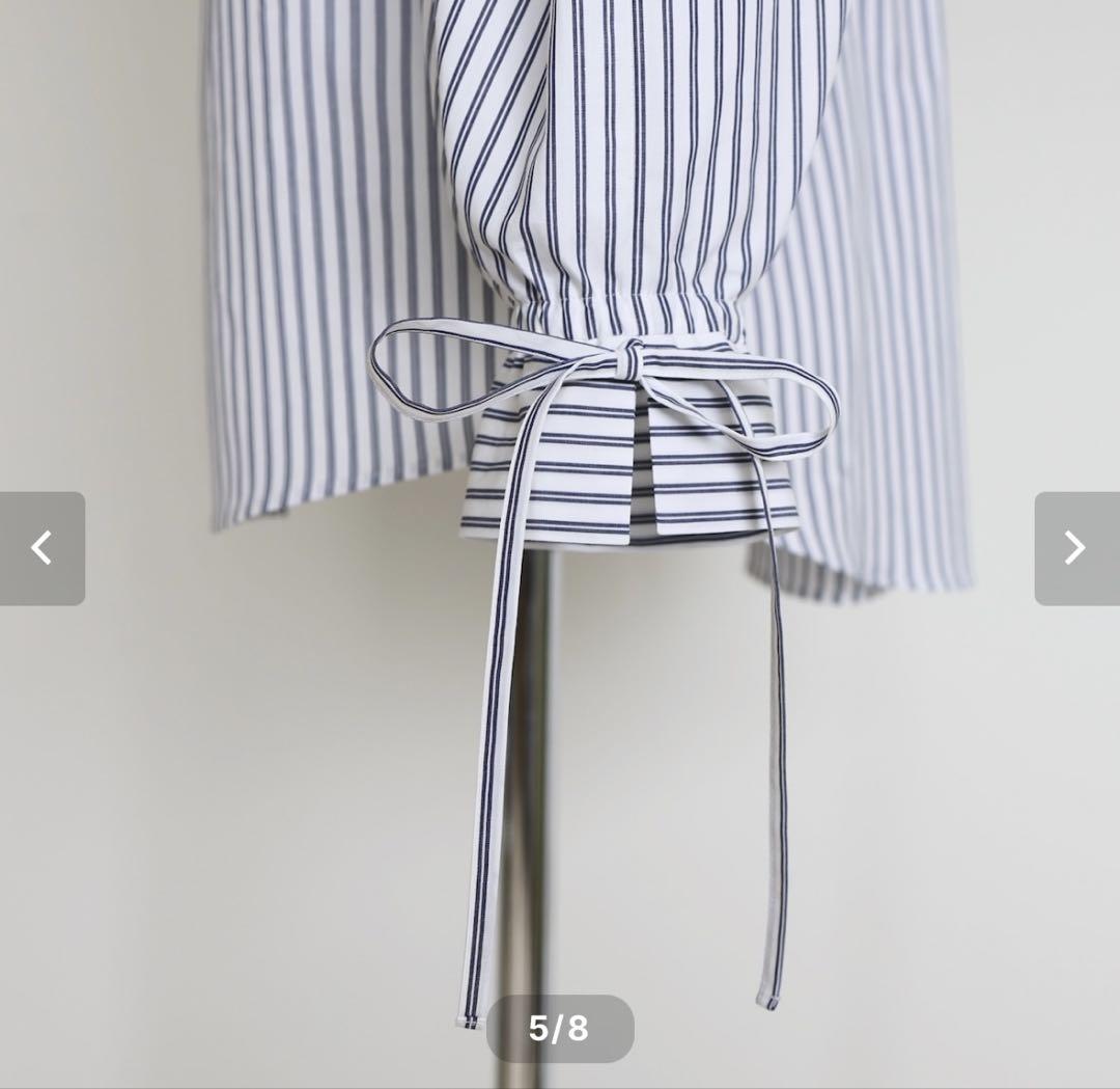Gypsohila ジプソフィア Slash Blouse Stripe ブルー