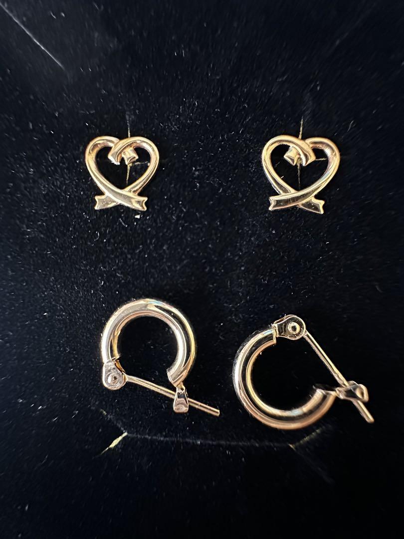 K18 セットピアス　Loopとheart 18,500円