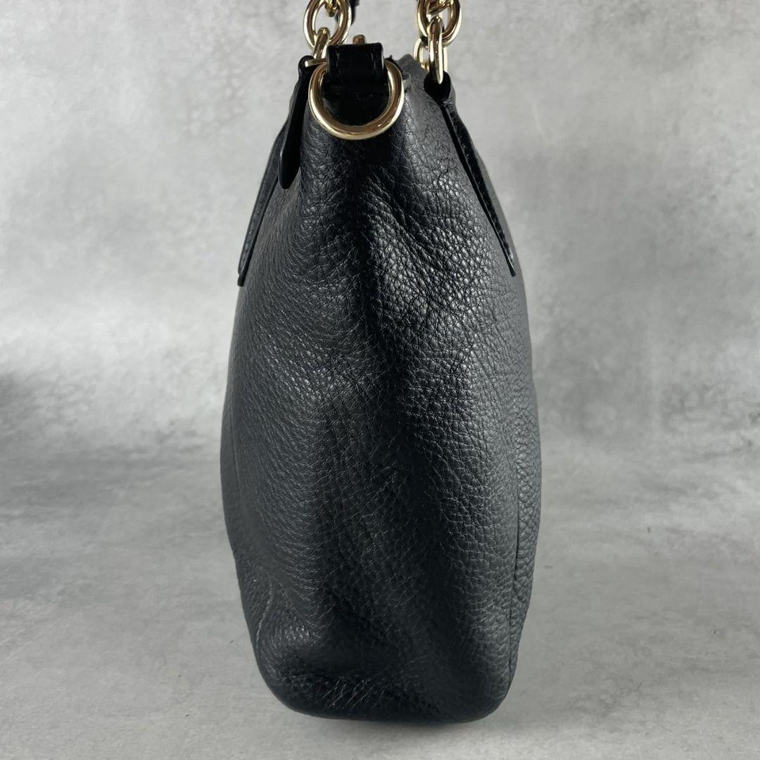 COACH ブラックレザー ショルダーバッグ 2way　ハンドバッグ　A4