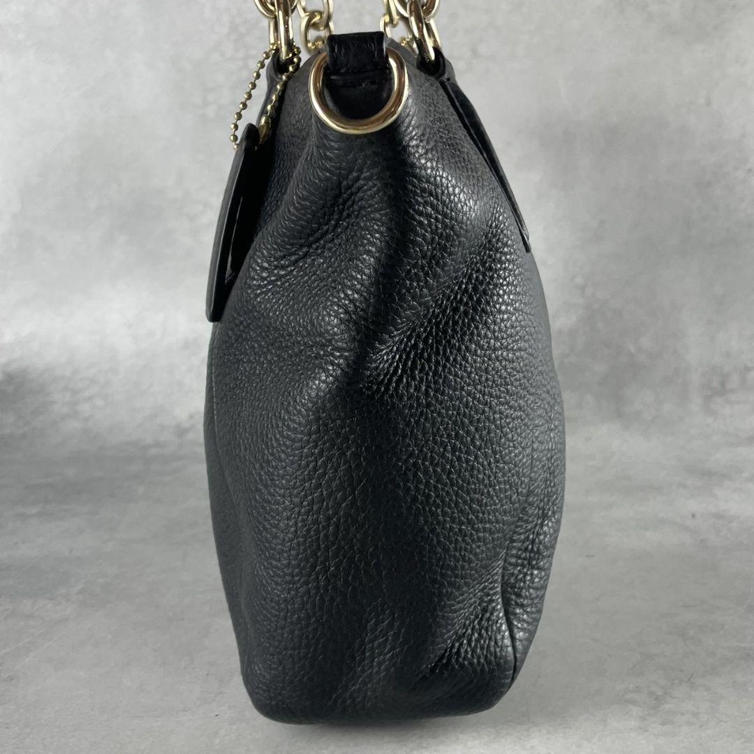 COACH ブラックレザー ショルダーバッグ 2way　ハンドバッグ　A4