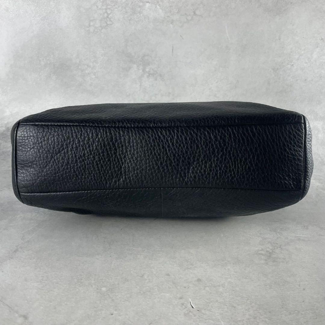 COACH ブラックレザー ショルダーバッグ 2way　ハンドバッグ　A4