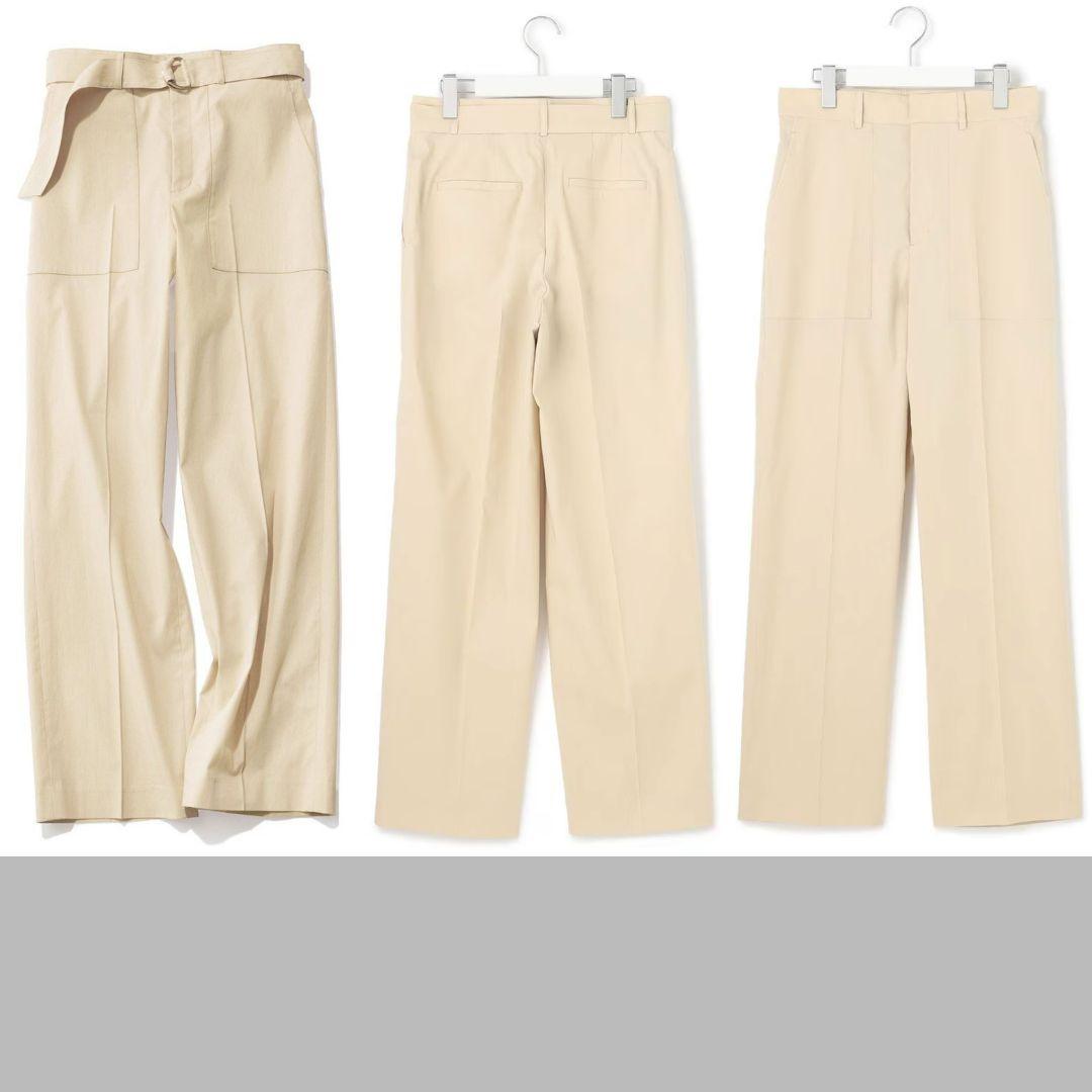 美品 ✨23区 大きいサイズ 46 コットン リネン ベイカーパンツ