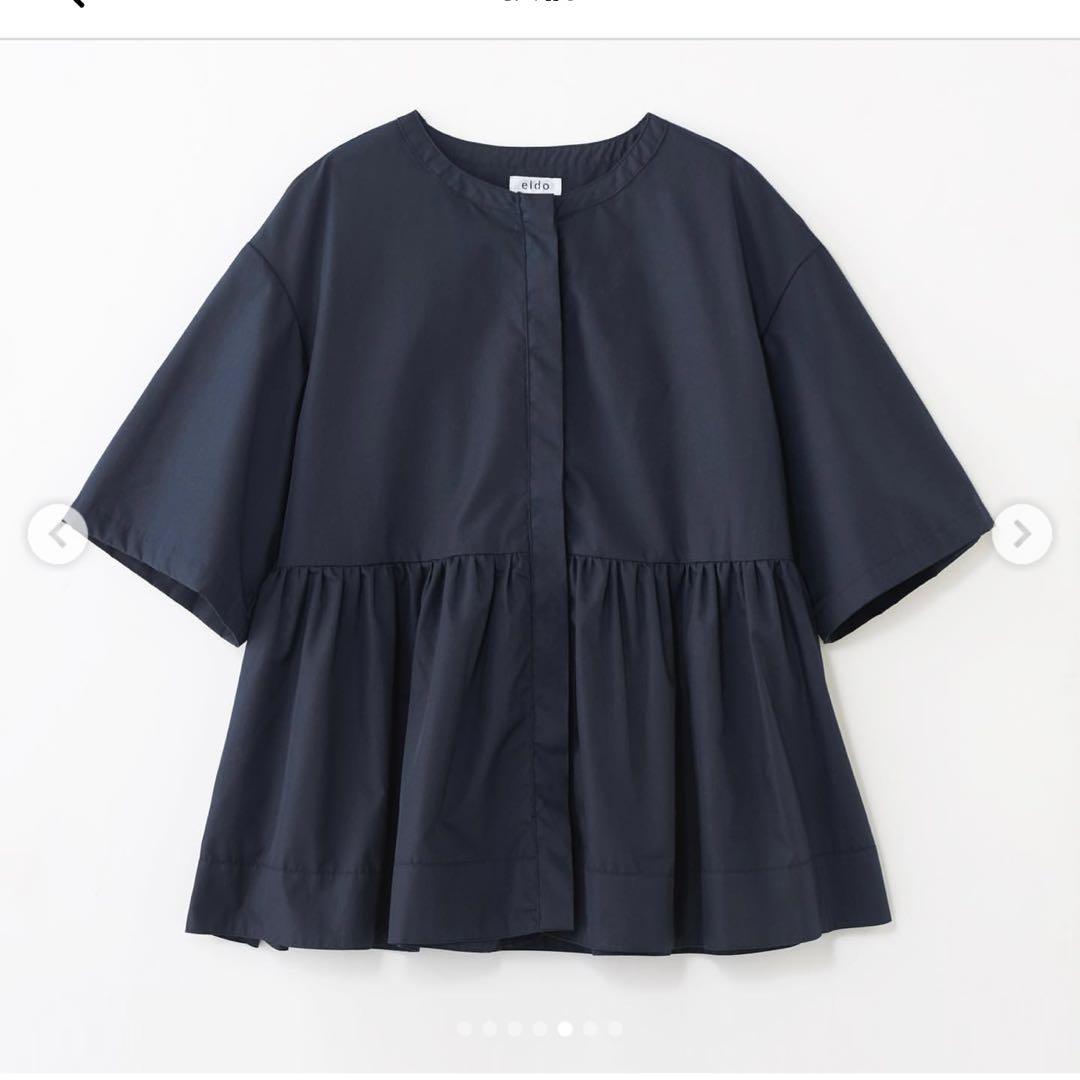 【極美品】eldo 抗菌フリルブラウス 半袖 シャツ 日本製　マタニティ 授乳 eldo 抗菌フリルブラウス 半袖 シャツ マタニティ 授乳 日本製