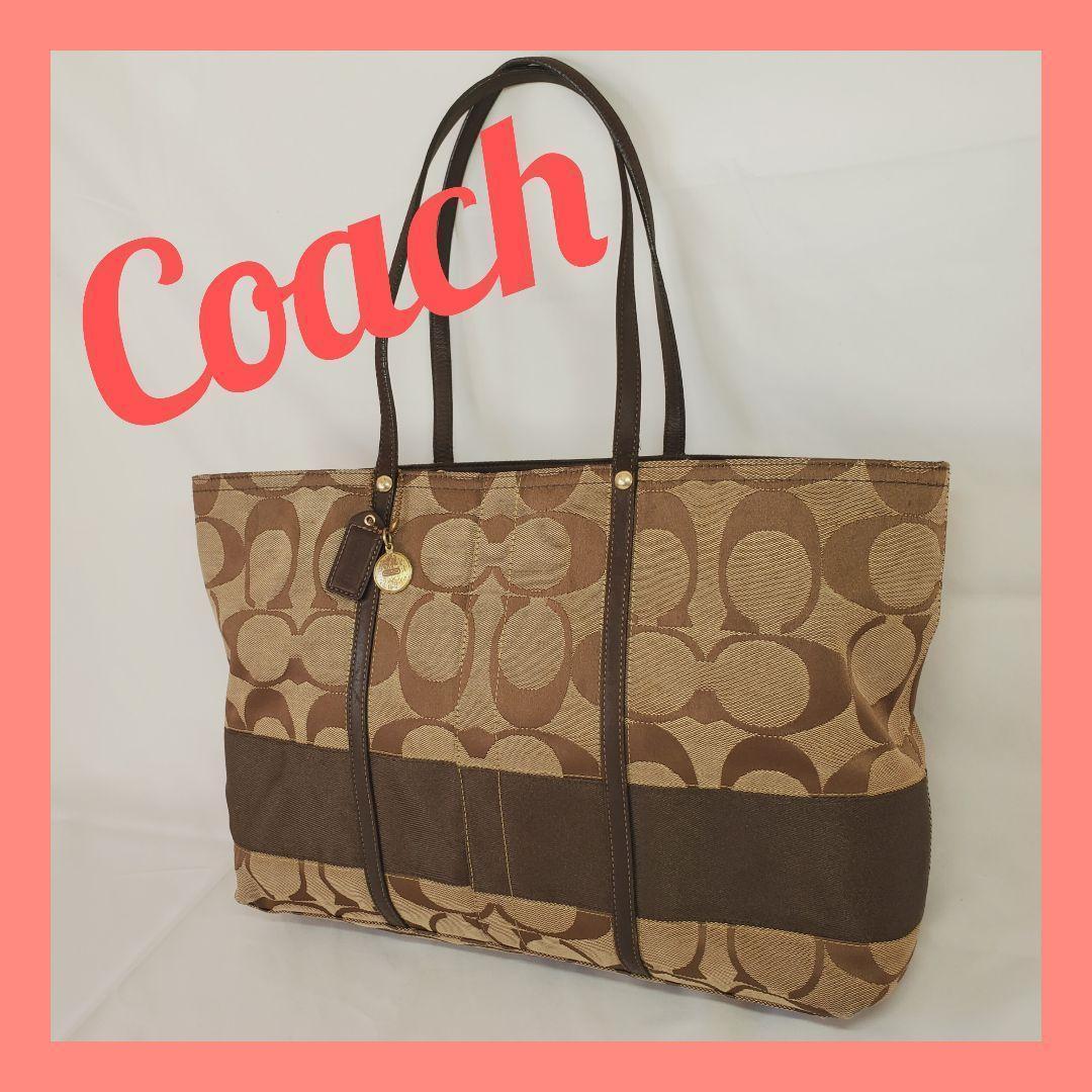 お得セット Coach シグネチャートートバッグ メルカリ - ブラウン バッグ