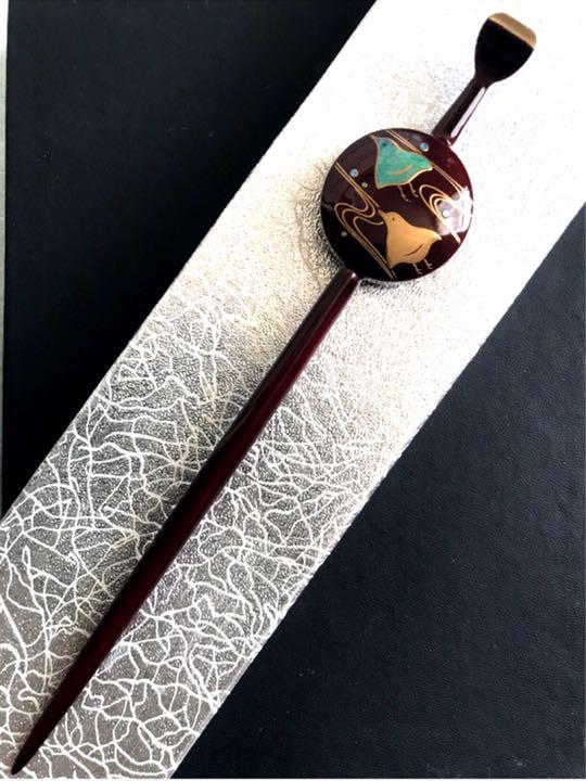 レディース 京都かづら清かんざし 蝶貝純金蒔絵 symMY-m73935595565 平打ち簪 らくらくメ