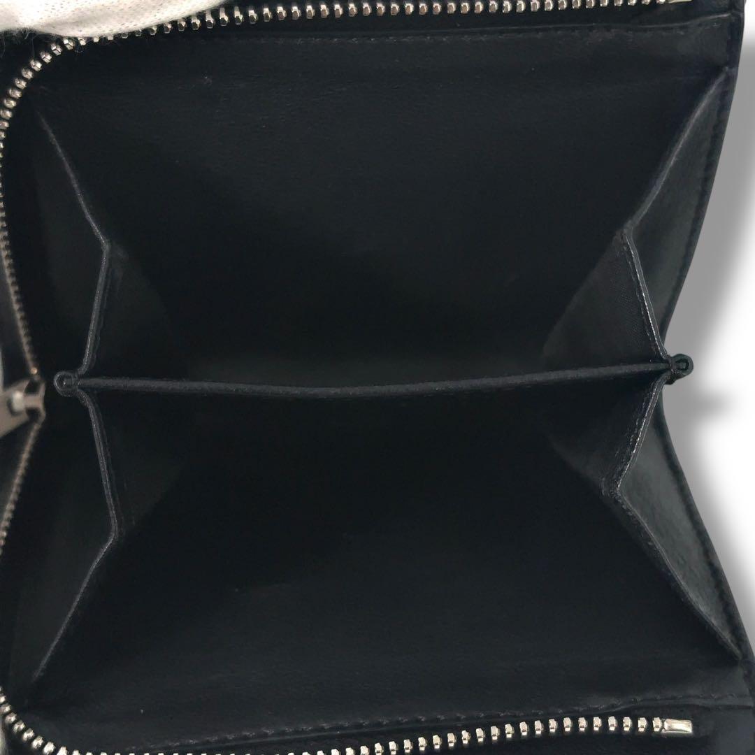 【美品】ジバンシー　GIVENCHY 　二つ折り　財布　ロゴ　レザー　ジップ　黒