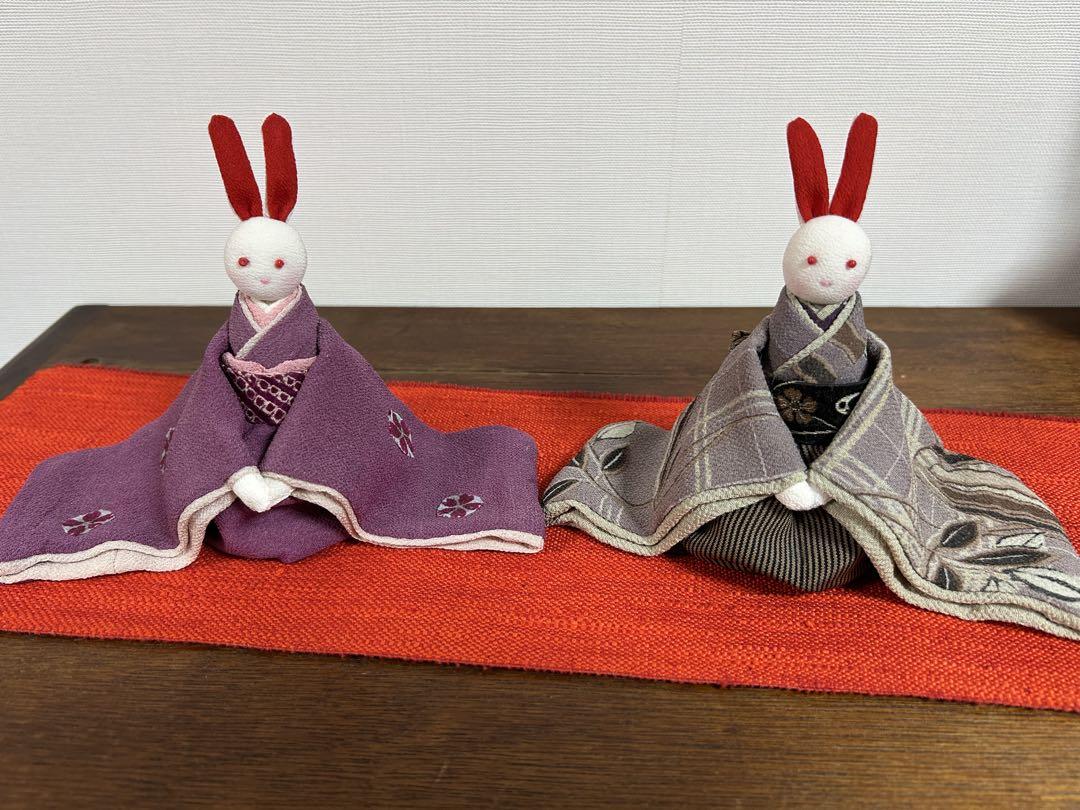 【新作】ちりめん細工　うさぎ人形⑧ひな祭り