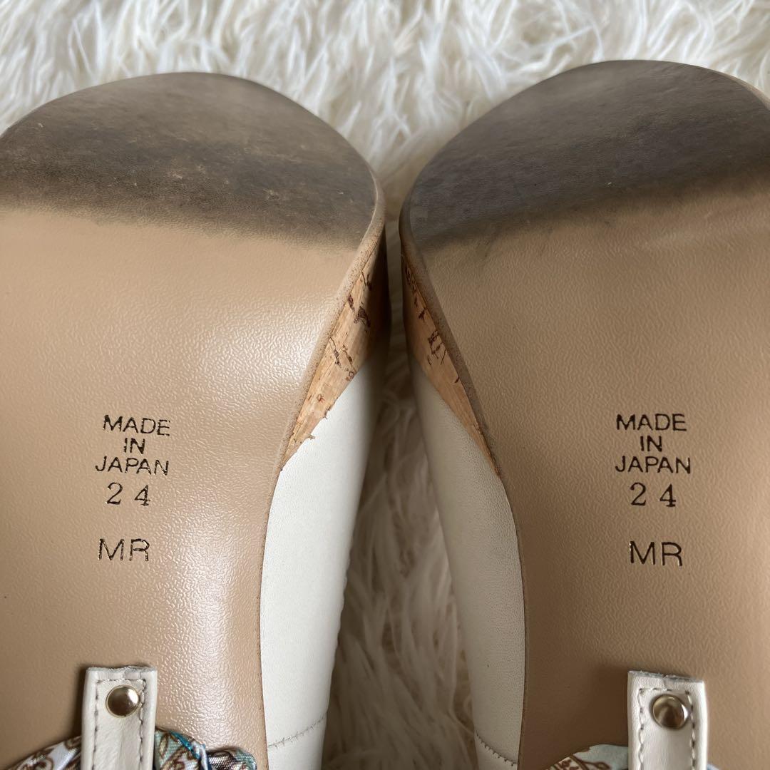 美品】DIANA ダイアナ スカーフ リボン付き ハイヒール パンプス