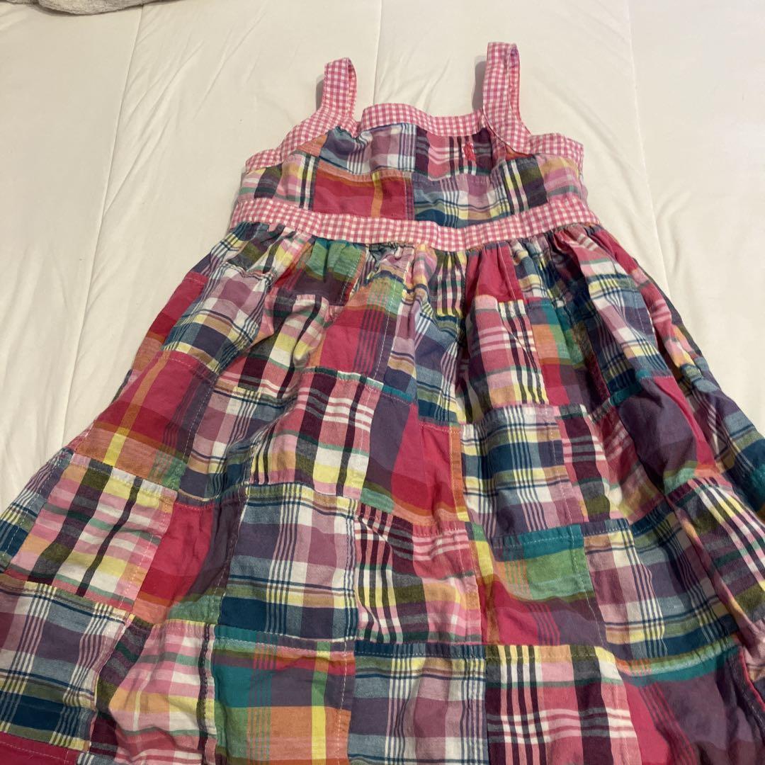 Lauren Ralph Lauren チェック柄 ノースリーブ ワンピース Ralph Lauren チェック柄ノースリーブワンピース 90 - メルカリ