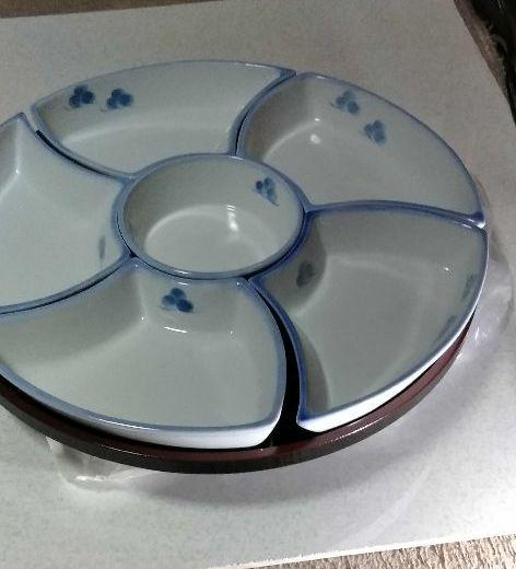 オ―ドブル皿尺2寸 回転盛皿(陶器有田焼仕切) 食器