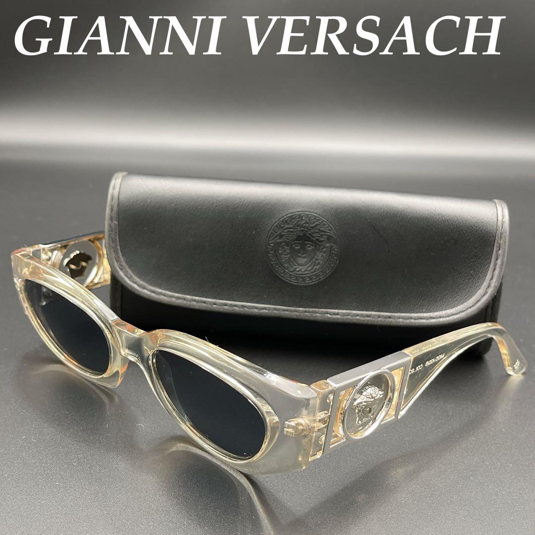 GIANNI VERSACE ヴェルサーチ ロゴ サングラス メデューサ メタル ヴェルサーチ GIANNI VERSACE サングラス メデューサロゴ クリア