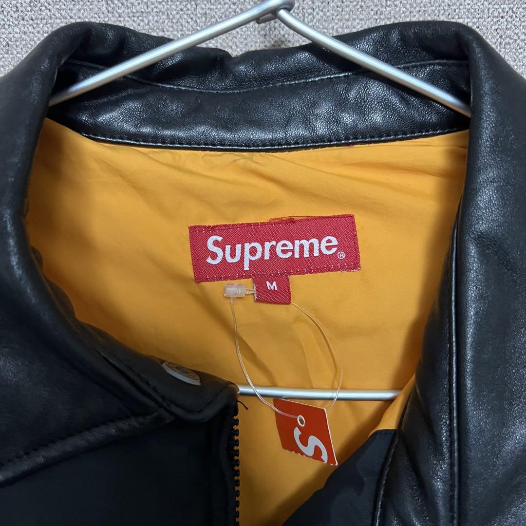 ジャケット・アウター supreme leather collar puffy jacket M