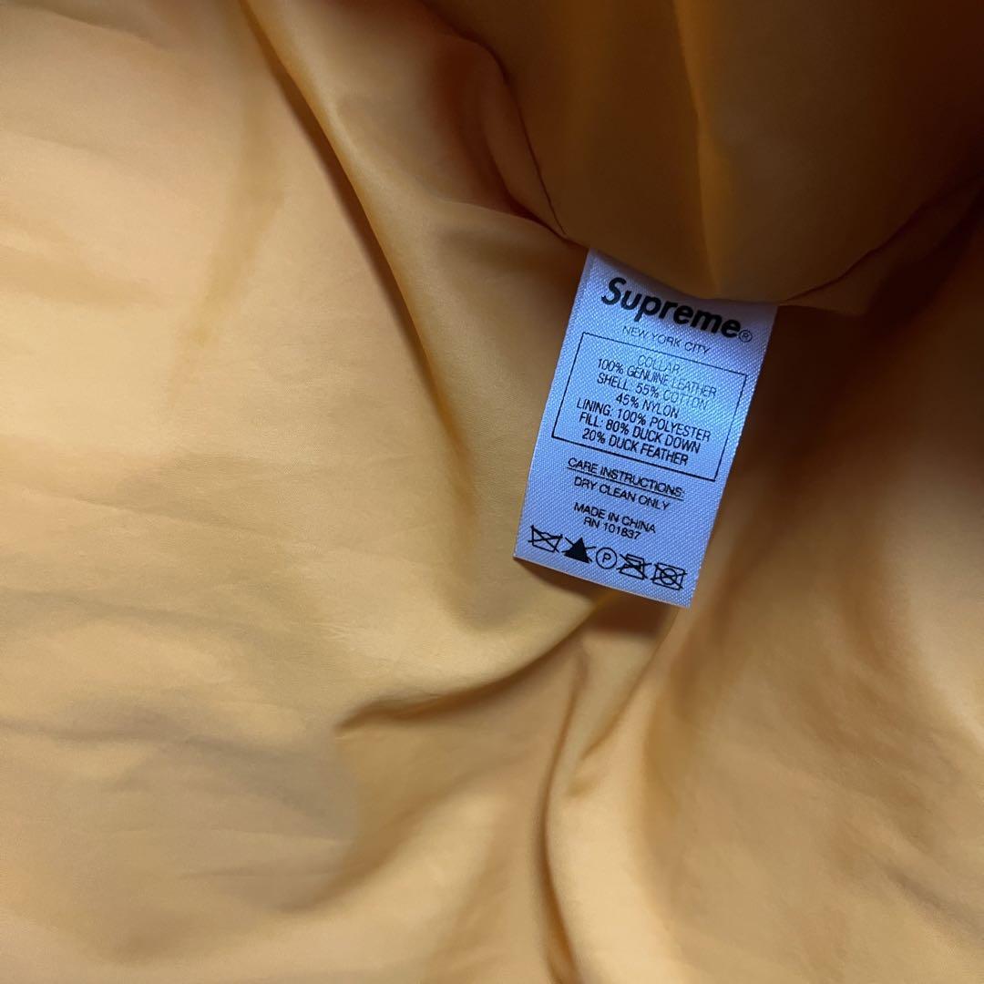 ジャケット・アウター supreme leather collar puffy jacket M