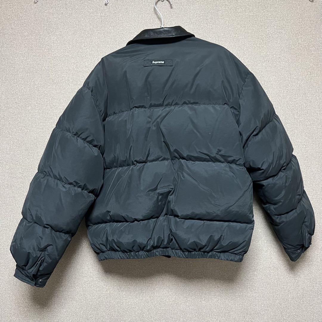 ジャケット・アウター supreme leather collar puffy jacket M