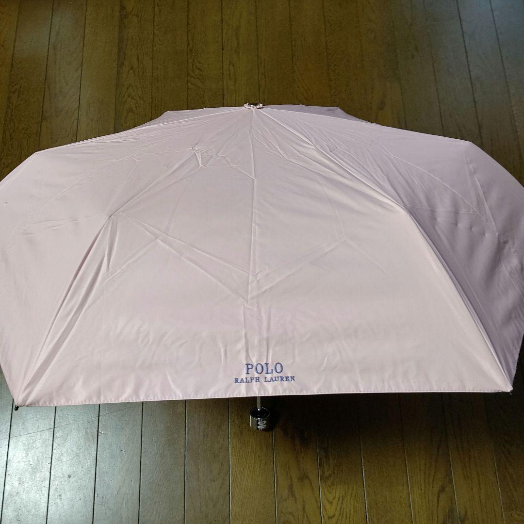 未使用ポロ ラルフローレン トートバッグ付き遮光遮熱UV晴雨兼用折り畳み傘ピンク
