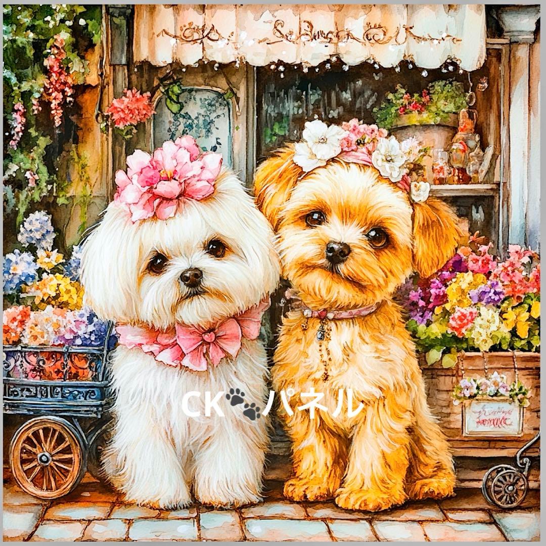 限定10枚　レアパネル生地　6柄セット　ヨーキーとマルチーズ　犬パネル生地