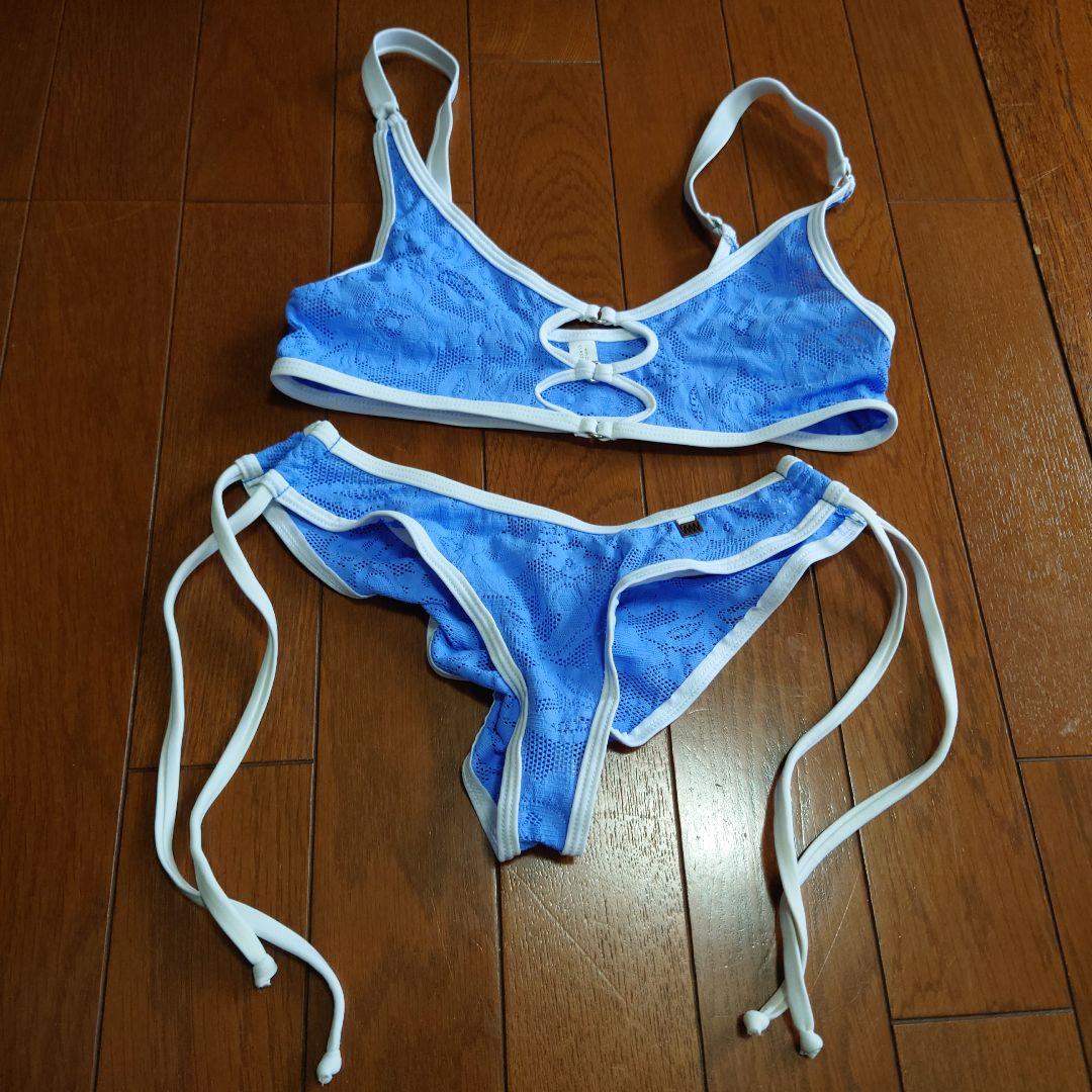 wickedweasel 水色 レース風デザインビキニ