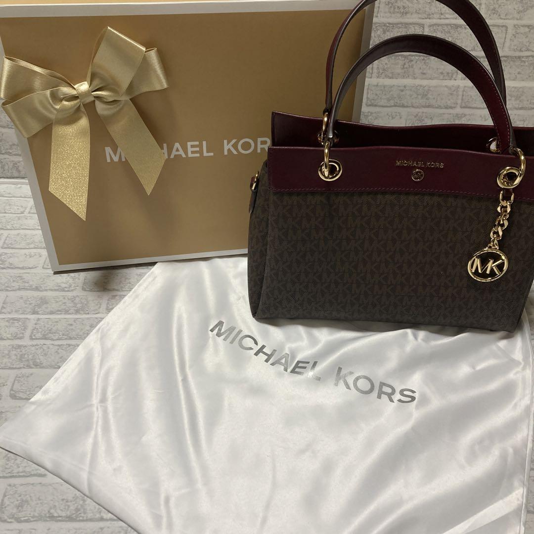 MICHAEL KORS ハンドバッグ ブラウンバーガンディ ギフト エレガント