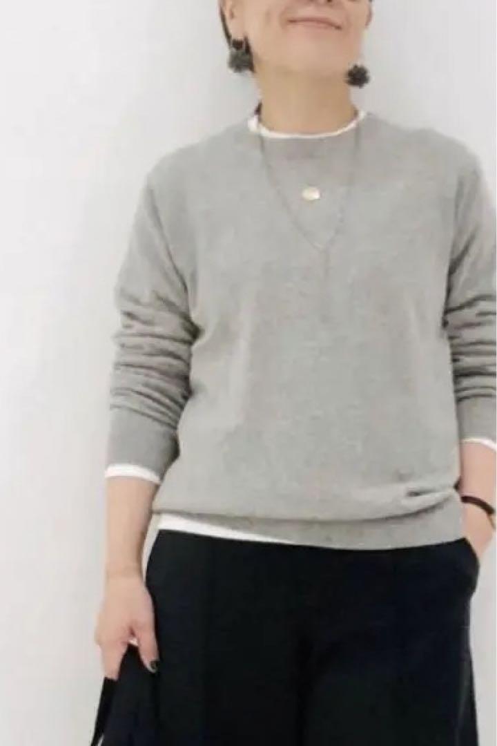 UNIQLO カシミヤクルーネックセーター/レディース/L/グレー