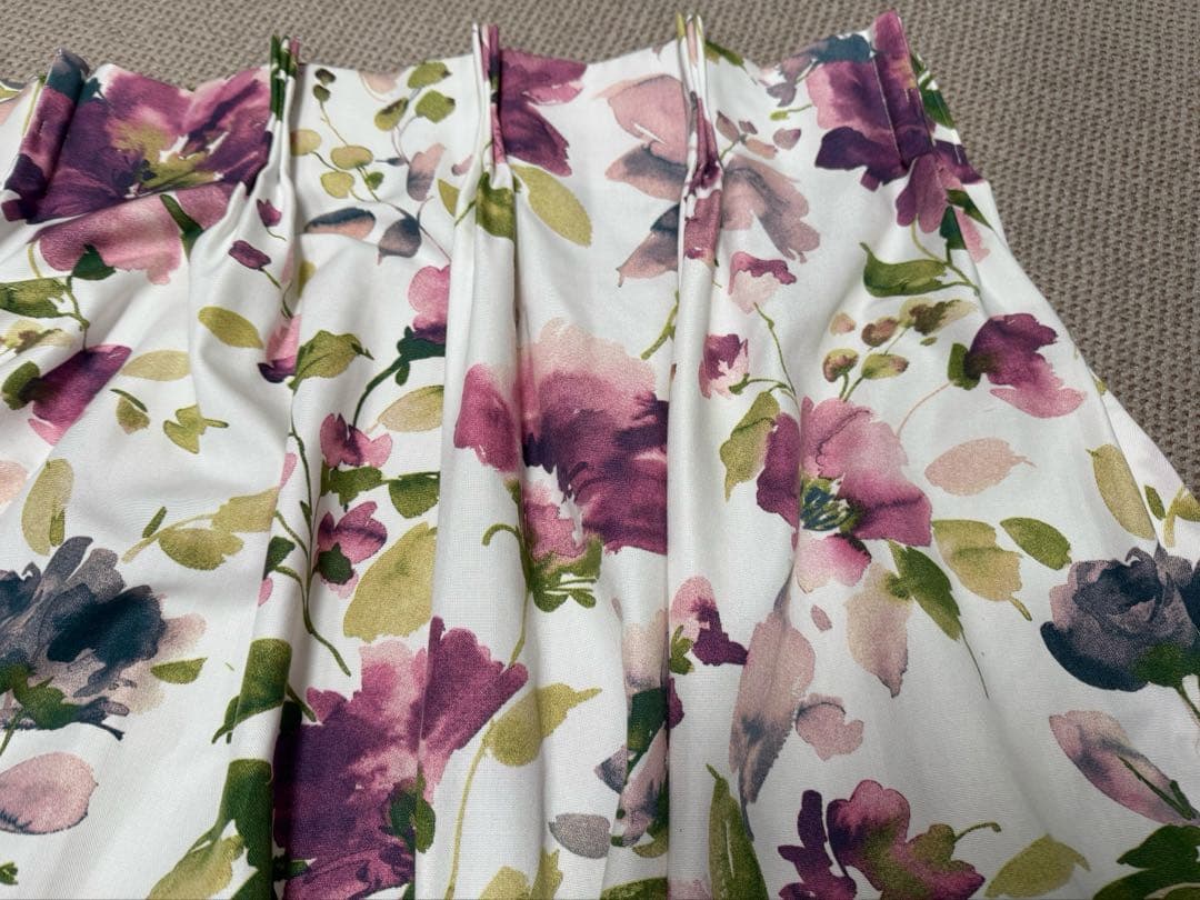 ピンク花柄 オーダーカーテン 122✖︎90目立った傷や汚れなし