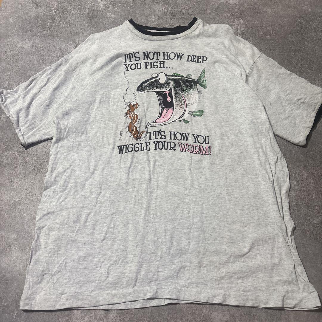 90s IT'S NOT HOW DEEP YOU FISH おもしろプリント