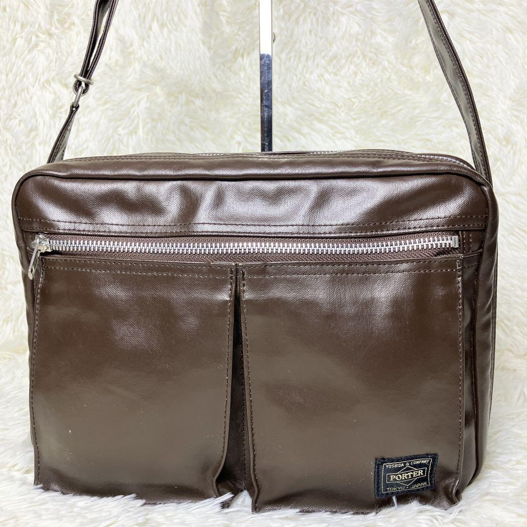 極美品✨️ PORTER フリースタイル ショルダーバッグ 2層式 ブラウン