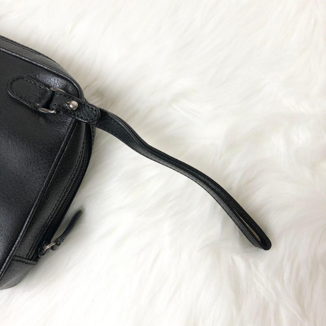 【良品】GUCCI セカンドバッグ ハンドバッグ オールレザー ブラック 【良品】GUCCI セカンドバッグ ハンドバッグ オールレザー ブラック