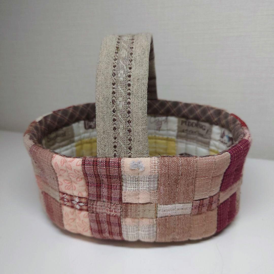 ② かご風小物入れ パッチワーク ハンドメイド - メルカリ
