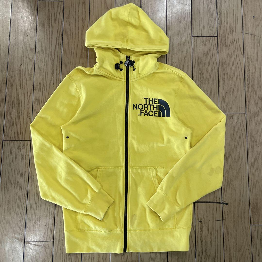THE NORTH FACE フルジップパーカー 古着 黄色 Sサイズ