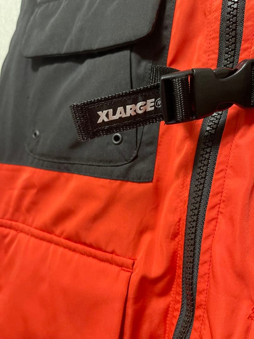 X-LARGE エクストララージ ナイロン ベスト オレンジ Mサイズ 「格安