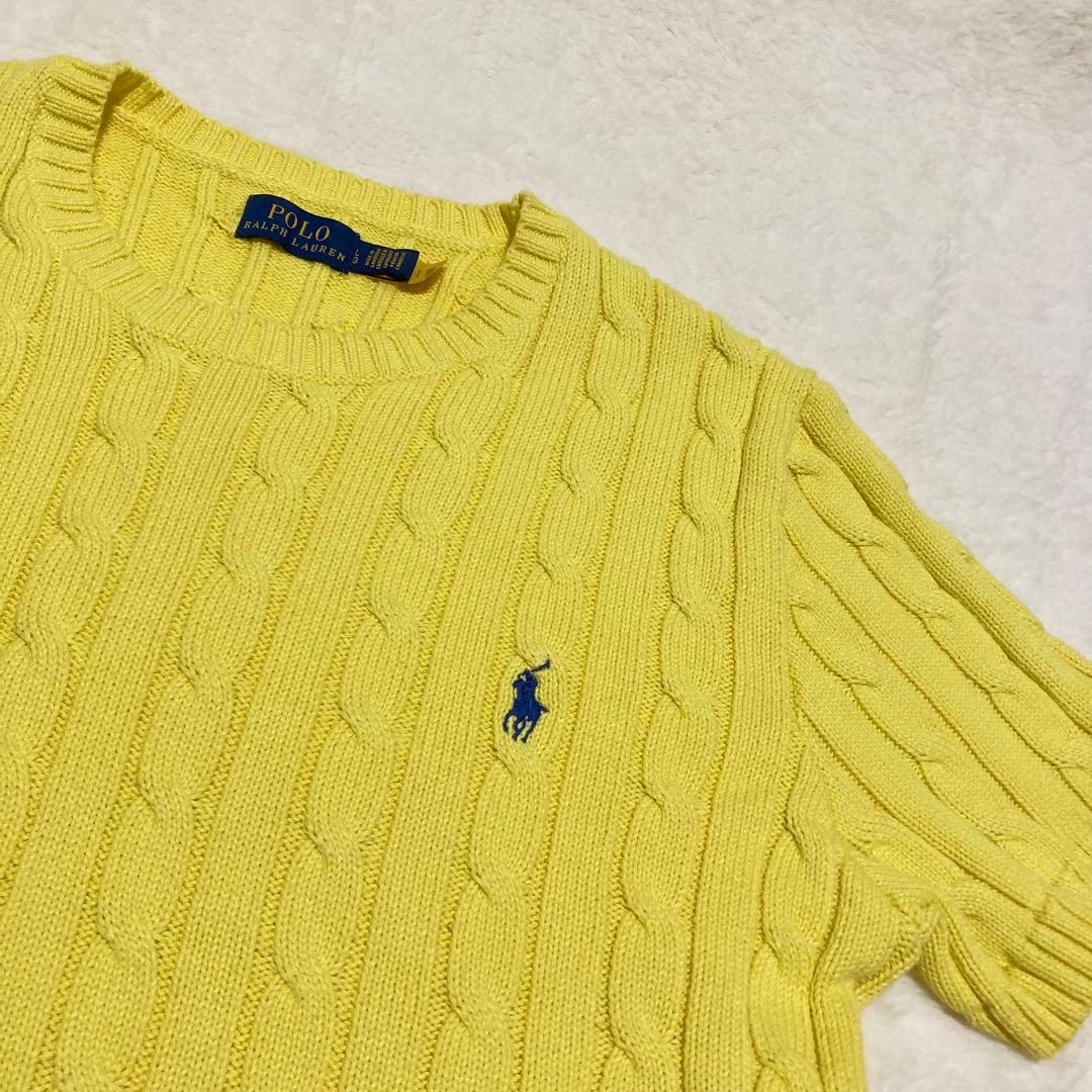 美品現行✨ポロラルフローレン　半袖　ケーブル　ニット