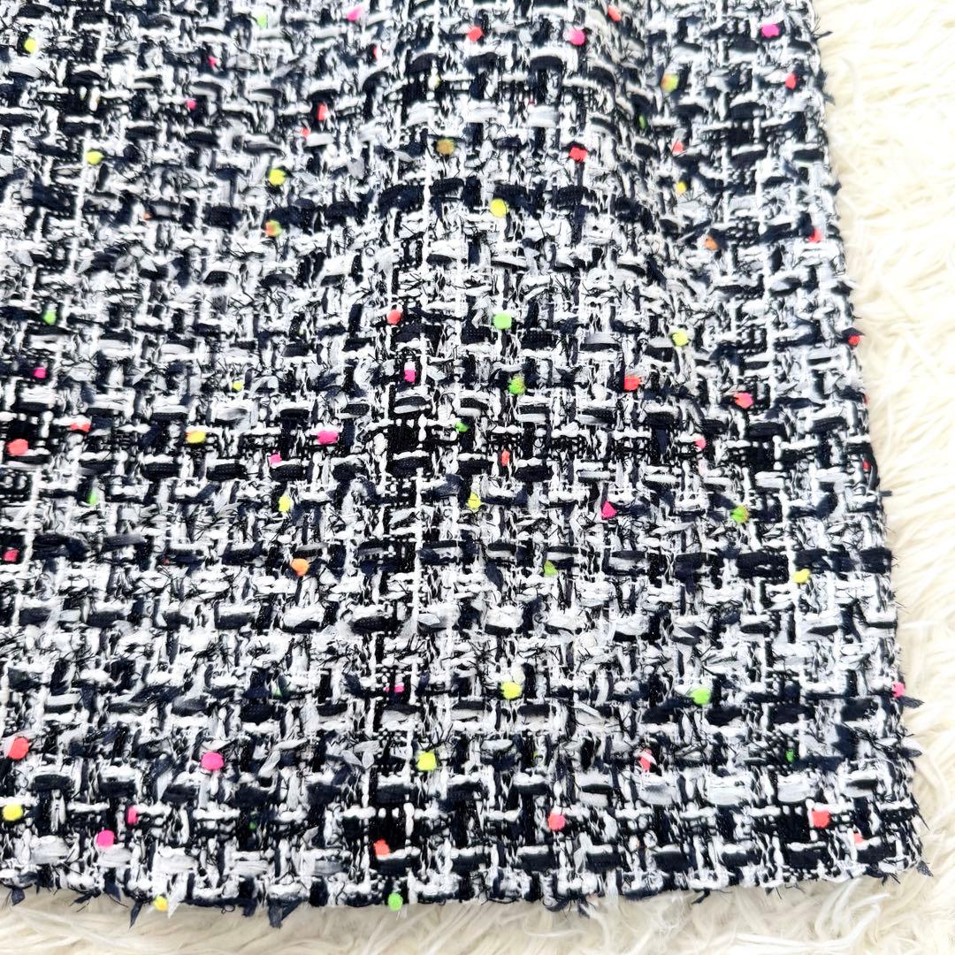 新品 GRACE CONTINENTAL ネオンネップツイードワンピース 36 美品✨グレースクラス ネオンネップツイードワンピース 36