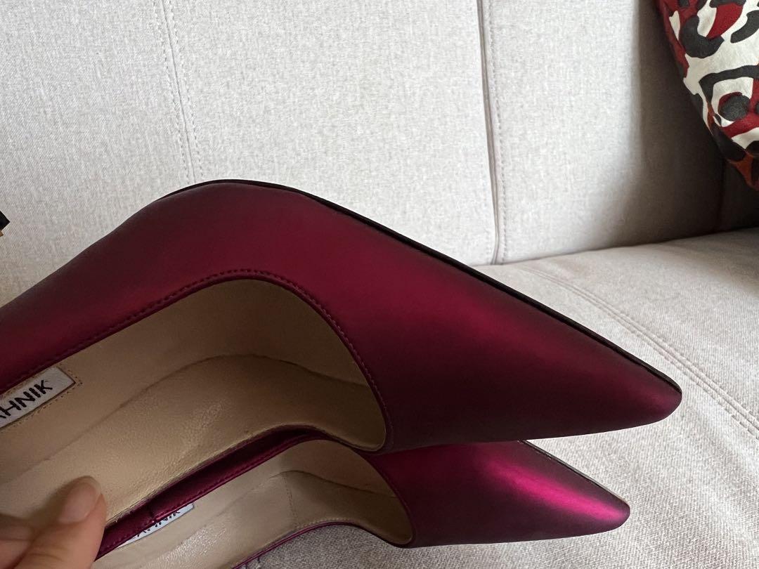 MANOLO BLAHNIK パンプス ワインレッド/ピンク 105mm
