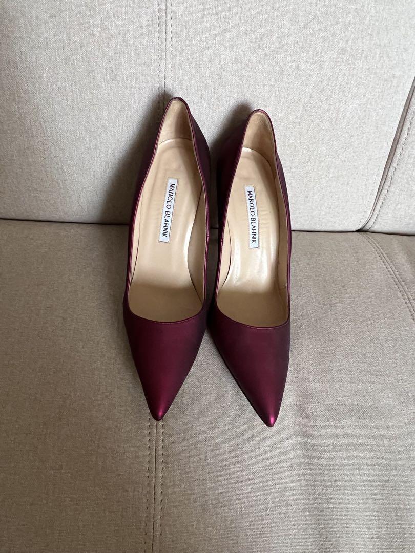 MANOLO BLAHNIK パンプス ワインレッド/ピンク 105mm