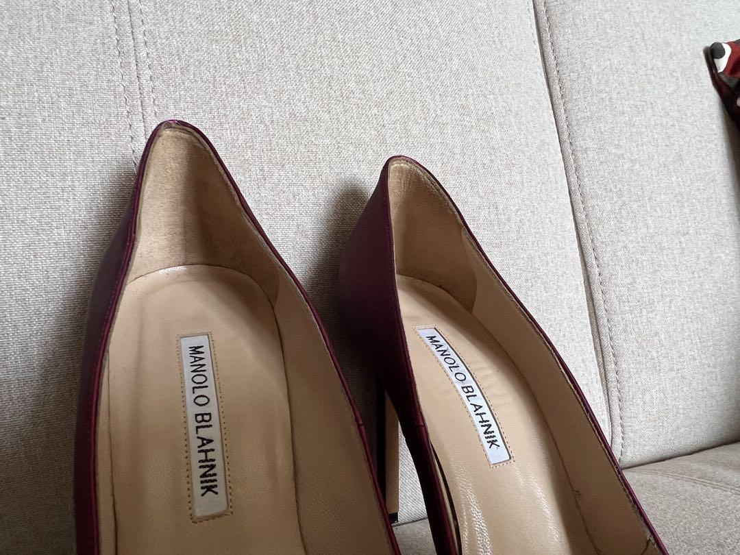 MANOLO BLAHNIK パンプス ワインレッド/ピンク 105mm