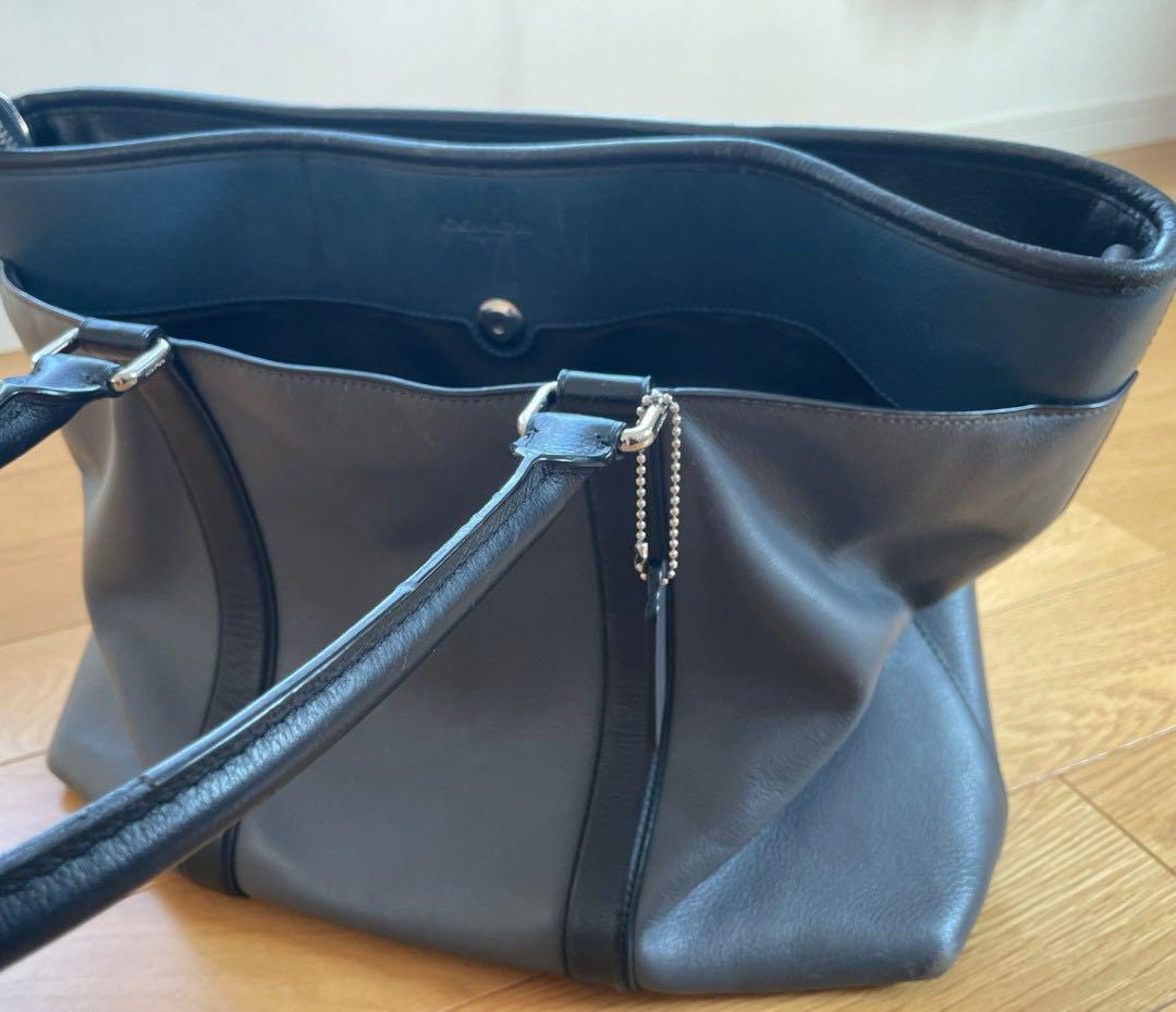 COACH ビジネスバッグ トートバッグ レザー グレー