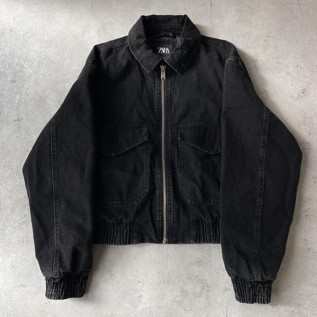 ZARA ザラ ボンバージャケット ブルゾン 短丈 デニム 黒