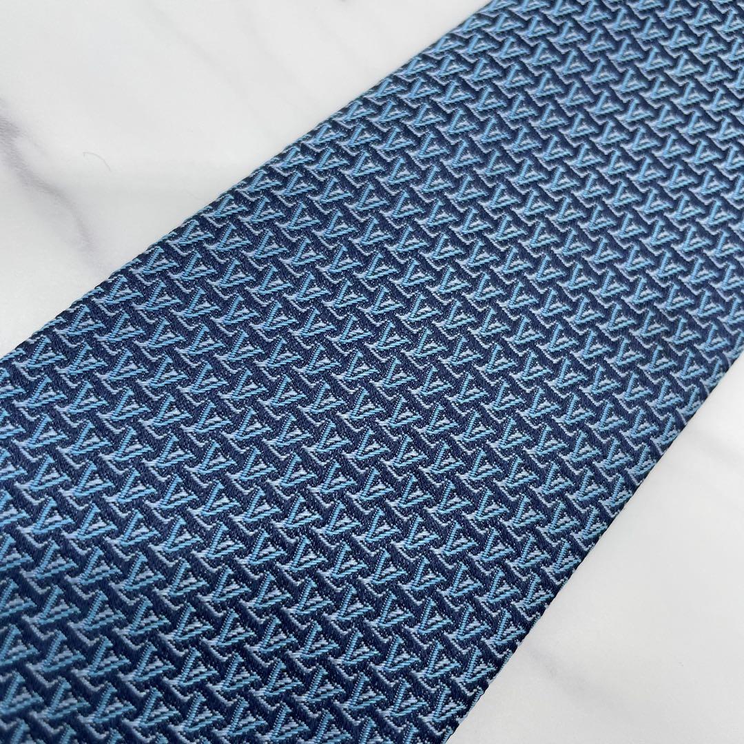 LOUIS VUITTON ネクタイ LVロゴ シルク ネイビー