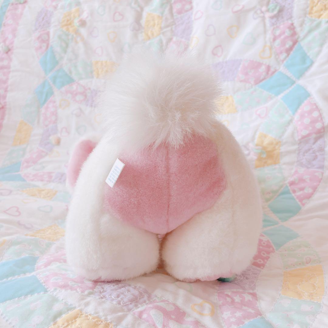 Vintage うさぎ ぬいぐるみ ホワイト×ピンク ファンシートイ
