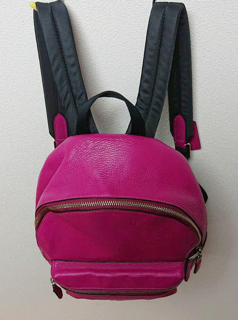定番通販 専用のお品物です COACH 大きめのレザーリュック ビビッドピンク 2lfr3-m74017767960 在庫大得価