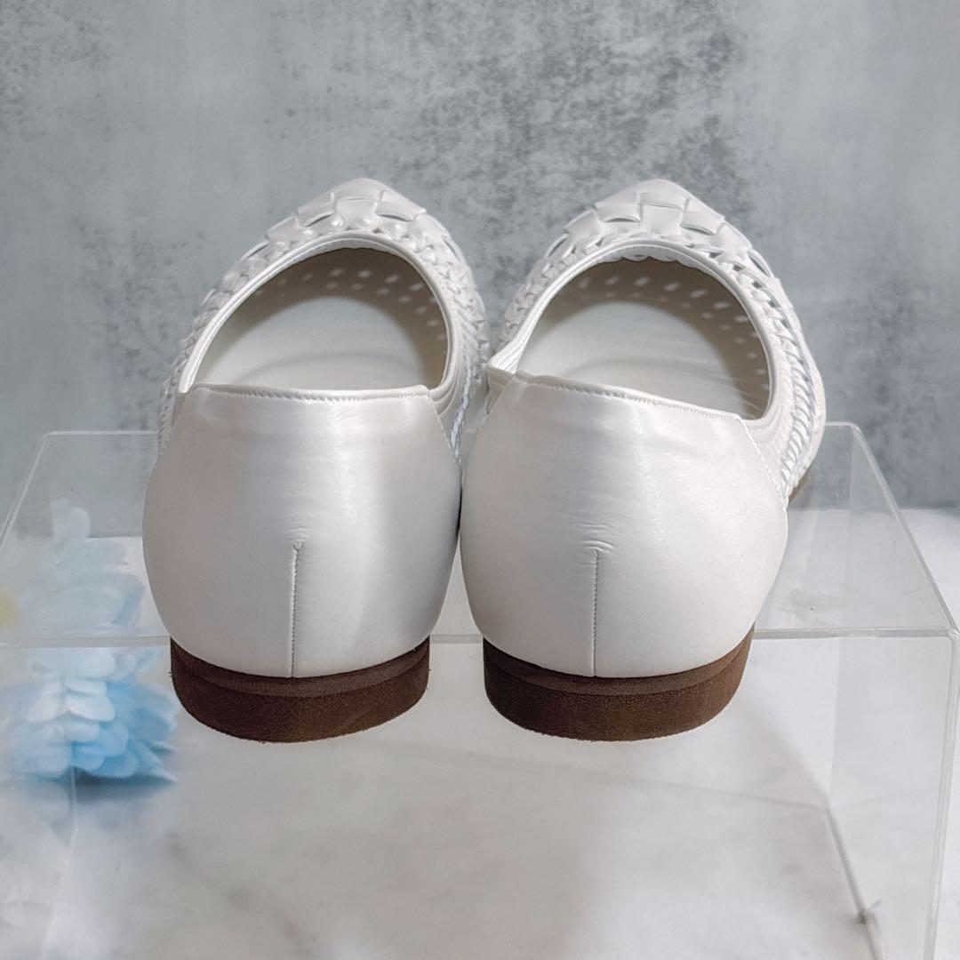 極美品 ルタロン ポインテッドサシメッシュフラット バレエシューズ レザー 現行