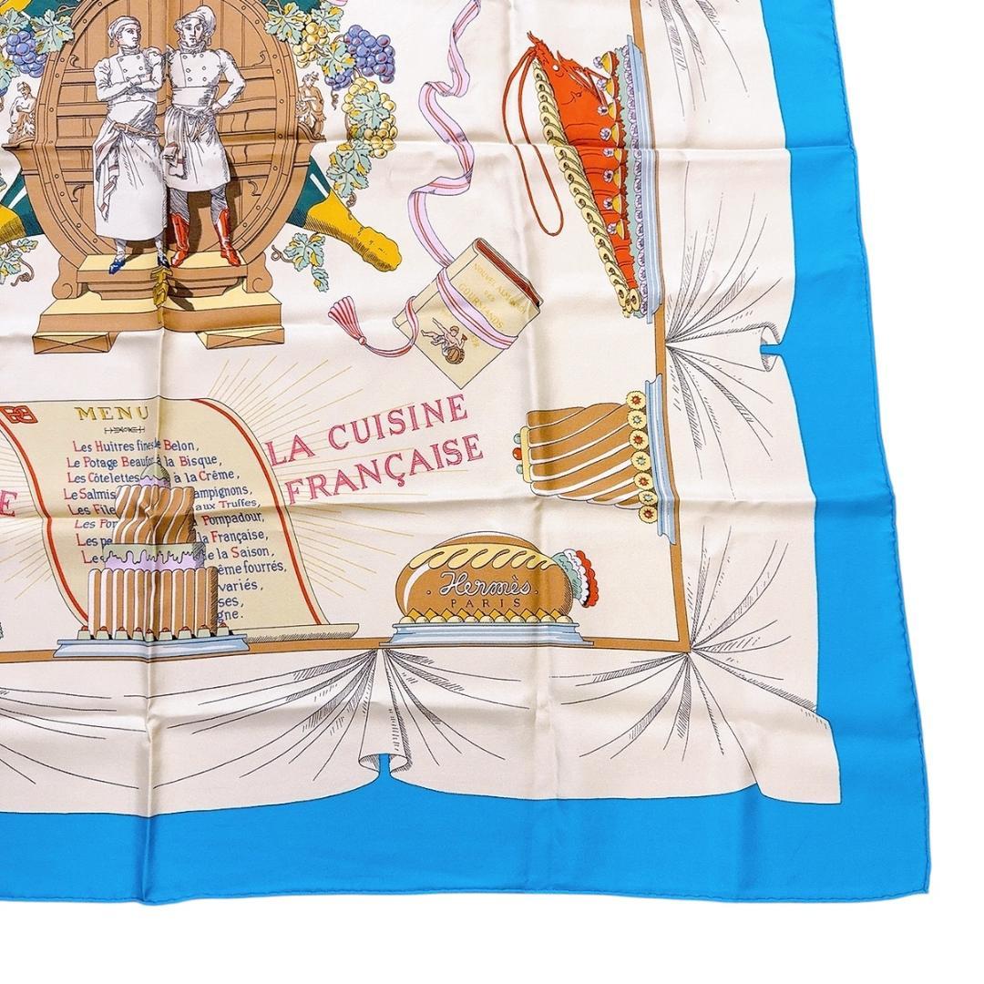 ◇エルメス◇カレ90/シルク/フランス料理を讃えて/スカーフ/タグ付き ◇エルメス◇カレ90/シルク/フランス料理を讃えて/スカーフ/タグ付き