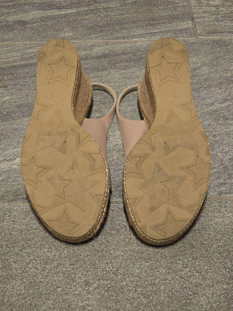 【完売必至】Jimmy Choo Amoure ウェッジ 130 レザーサンダル JIMMY CHOO】ジミーチュウ ビジュー レザーサンダル