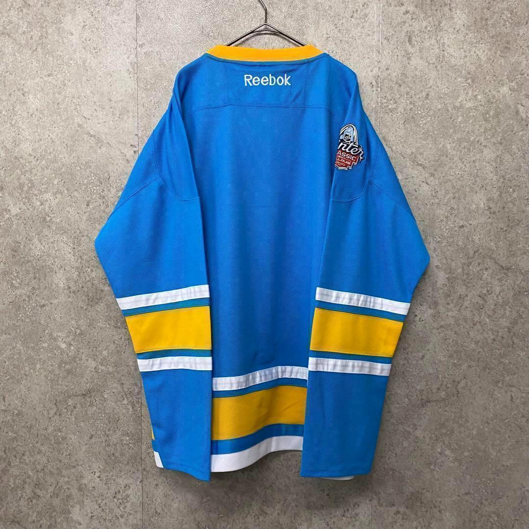 レア未使用3XL☆EURO輸入】リーボック NHLブルース 刺繍ゲームシャツ レア未使用3XL☆EURO輸入】リーボック NHLブルース 刺繍ゲームシャツ