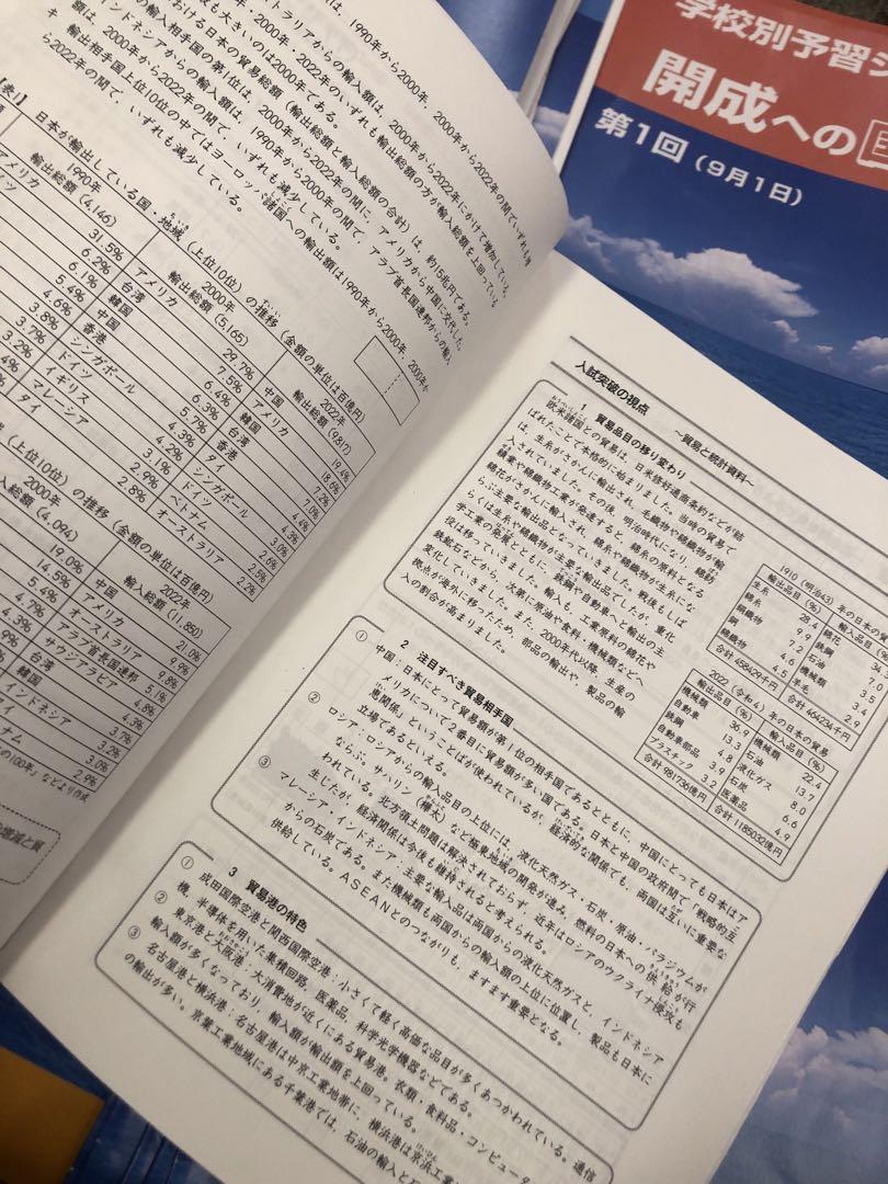 四谷大塚6年学校別予習シリーズ　開成　国算理社 学校別週テ付 2024年度中古