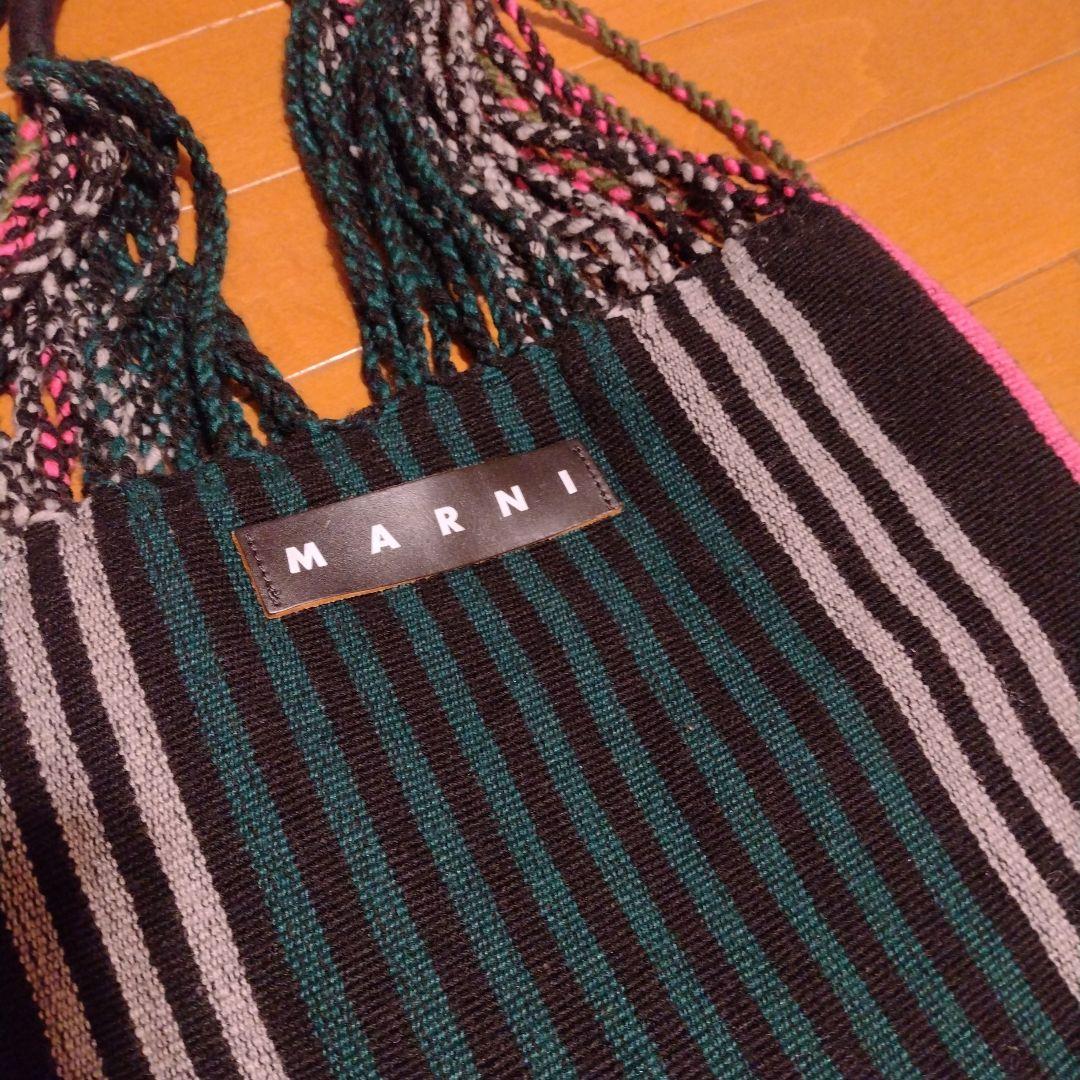 MARNI マルニ　ハンモックバッグマルニマーケット　ストライプ トートバッグ