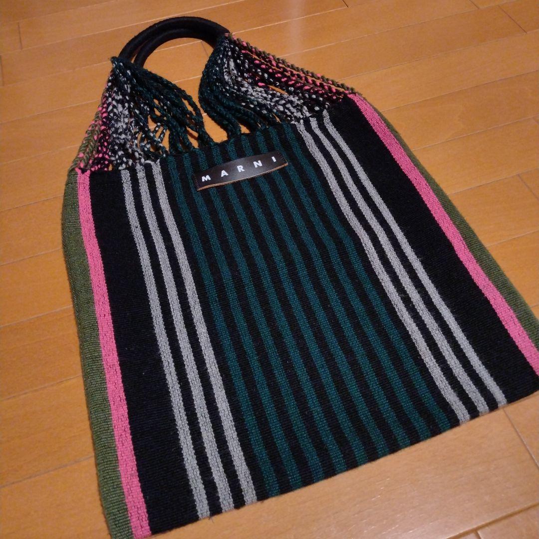 MARNI マルニ　ハンモックバッグマルニマーケット　ストライプ トートバッグ