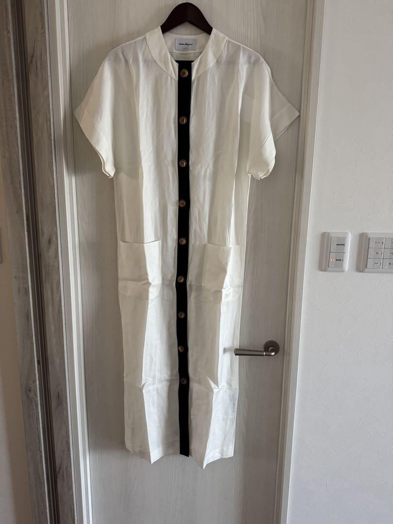 Ferragamo Short-sleeve Belted Maxi Dress In White | ModeSens