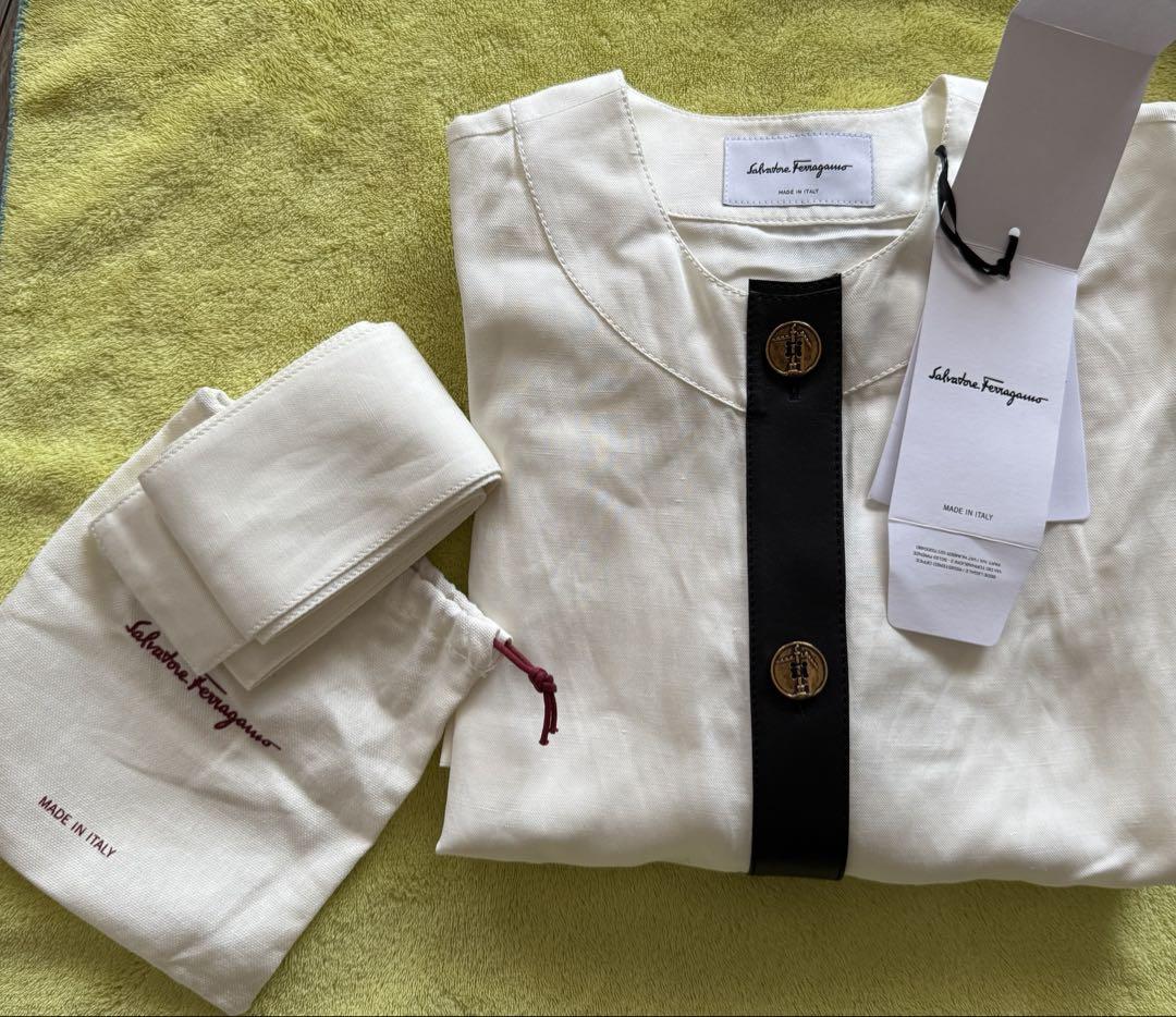 Ferragamo Short-sleeve Belted Maxi Dress In White | ModeSens