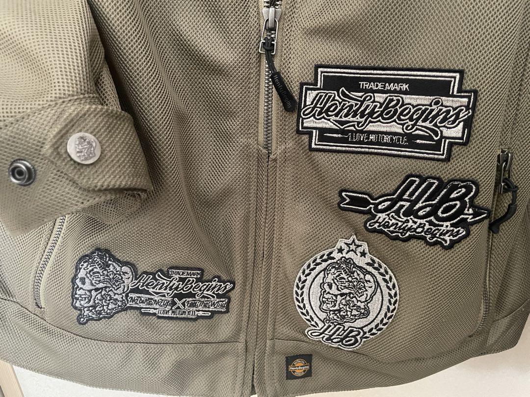 HenlyBegins オリーブグリーン ライダース　メッシュ　ジャケット HenlyBegins オリーブグリーン ライダース メッシュ ジャケット